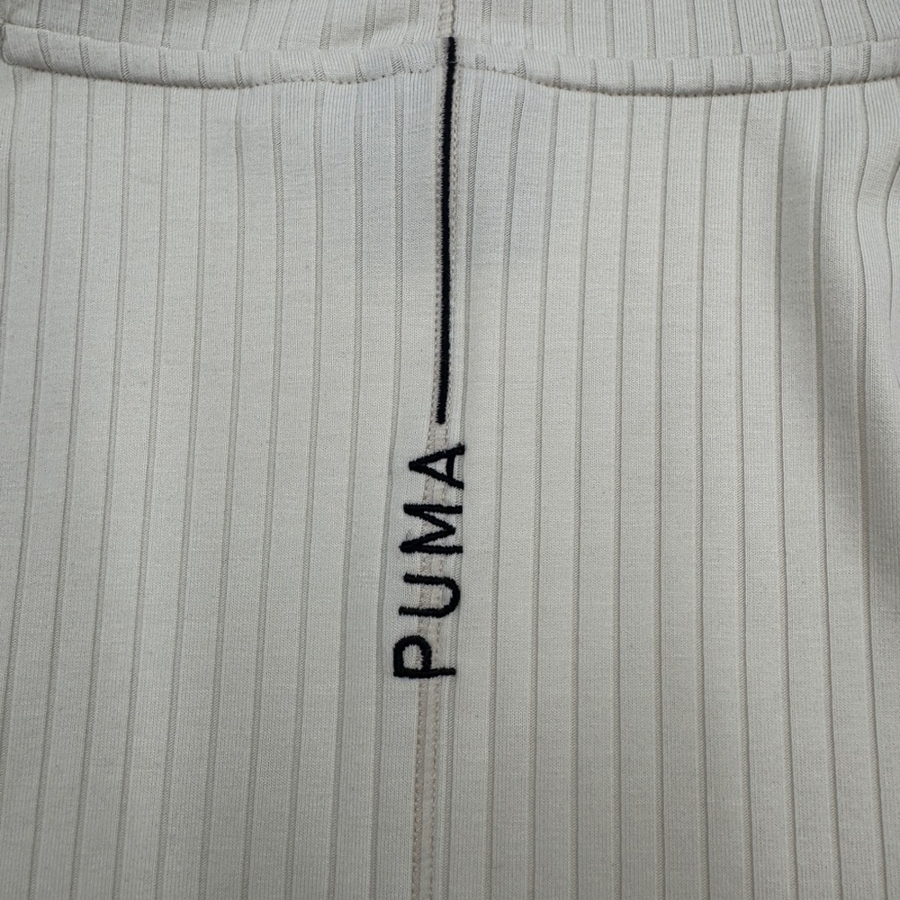 Puma Cream Ribbed Open-Front Cardigan Size Large - Picture 7 of 8